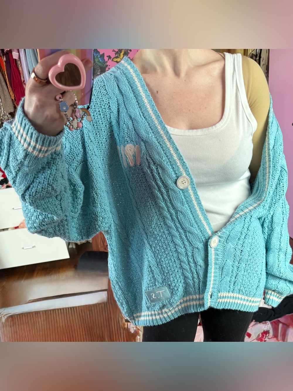 Taylor Swift Official 1989 Seagull Cable Knit Oversized Cardigan Blue M/L Rare